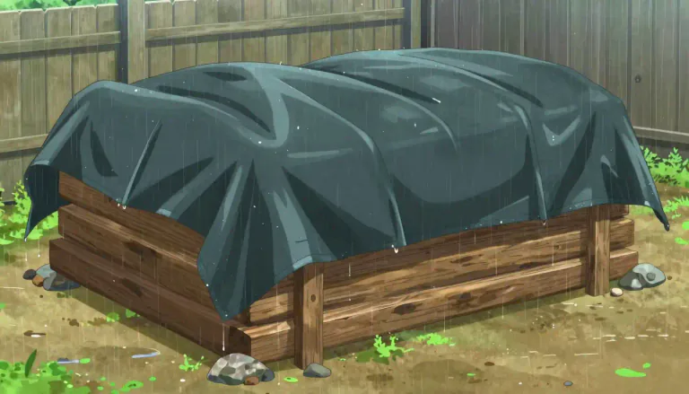 Visual representation of "tarpaulin" - A large piece of waterproof material, often used as a cover.