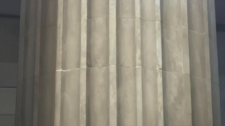 Visual representation of "fluting" - The design or pattern of shallow curves or grooves in the shaft of a column or similar structure.