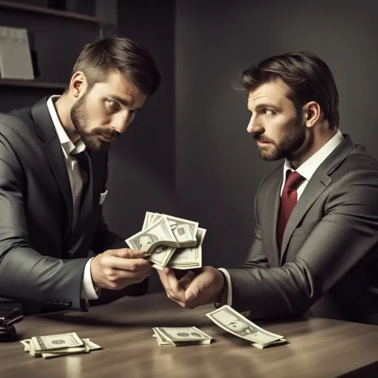 Visual representation of "be in somebody’s debt" - To owe someone money