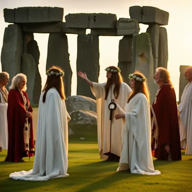 Visual representation of "druid" - A person who follows a modern religious movement that tries to bring back the beliefs and practices of the ancient druids.
