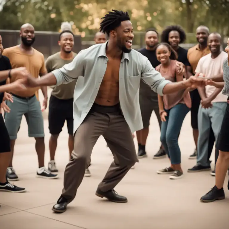 Visual representation of "stomp" - A style of dance that involves heavy steps, often to folk or country music