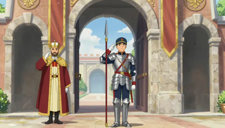 Visual representation of "guardsman" - A soldier who is a member of a special group responsible for protecting a person or a place