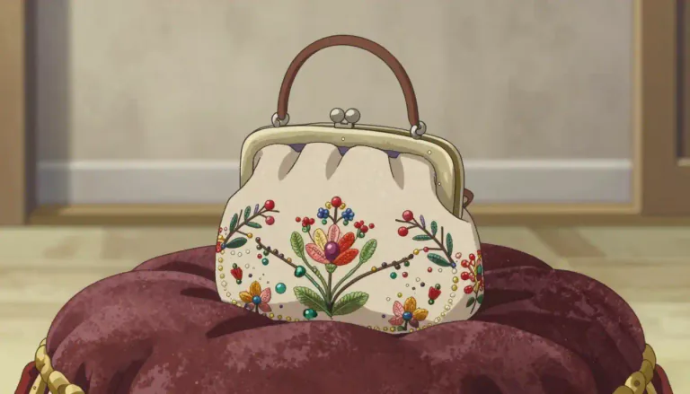 Visual representation of "reticule" - A small handbag, usually decorated, carried by women