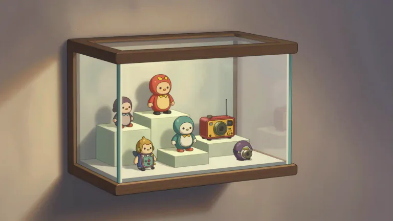 Visual representation of "shadowbox" - A box used for displaying objects in a three-dimensional manner, often with lighting to enhance the appearance of the contents.