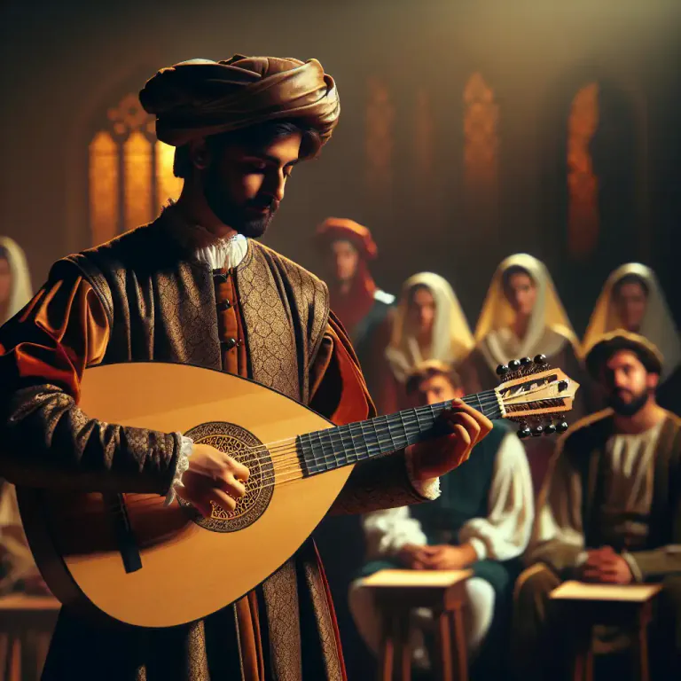 Visual representation of "lutenist" - A person who plays the lute