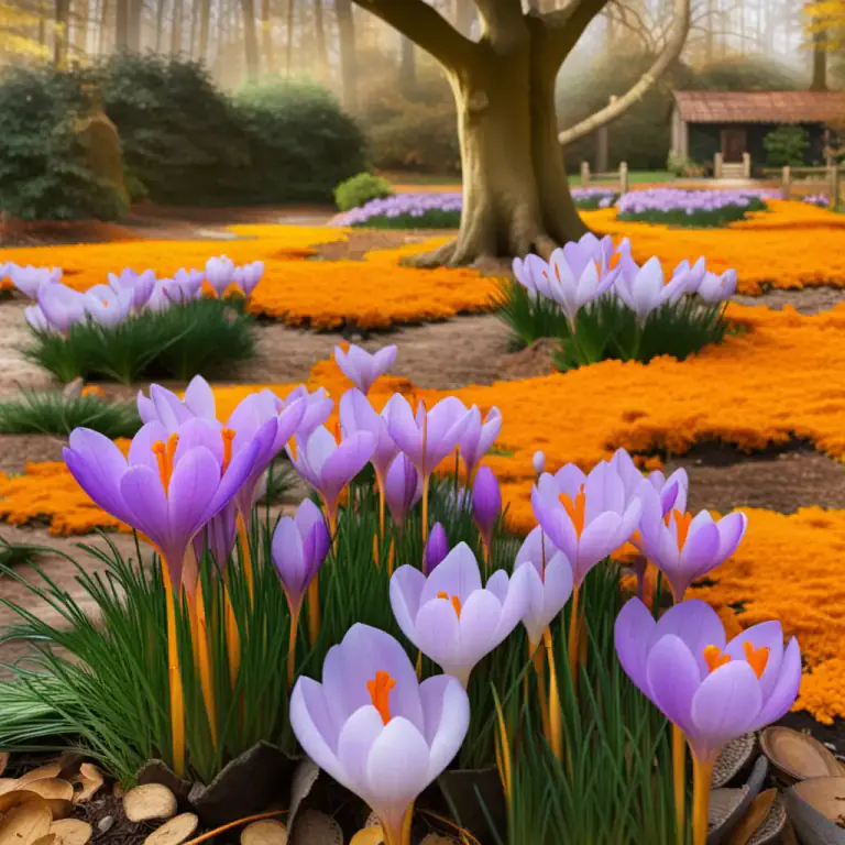 Visual representation of "saffron" - A type of crocus from which the spice saffron is derived.