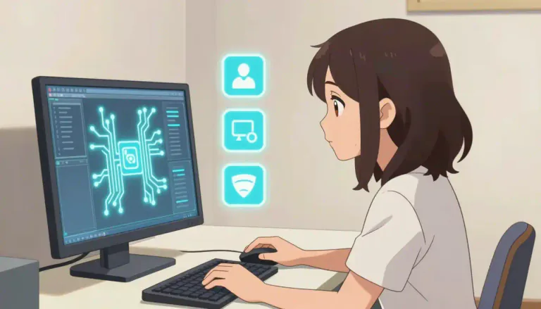 Visual representation of "operate" - to control the way a machine, system, or process works.
