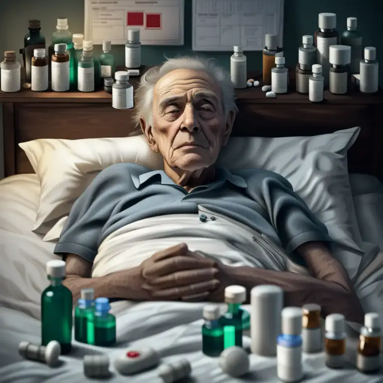 Visual representation of "take to your bed" - To confine oneself in bed due to childbirth or old age.