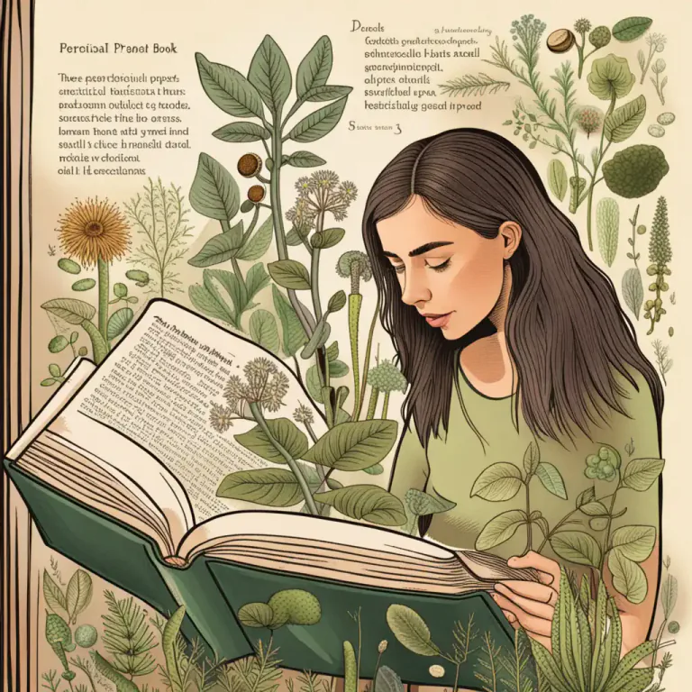 Visual representation of "herbal" - A book about plants and their uses, especially those that are used in cooking and medicine.