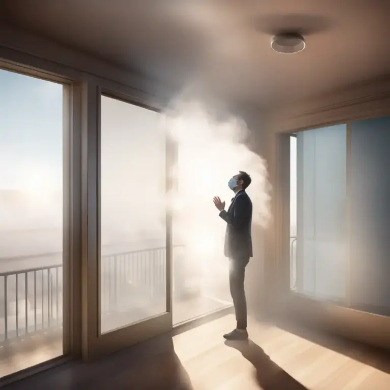 Visual representation of "a breath of fresh air" - Fresh, clean air, especially when inhaled