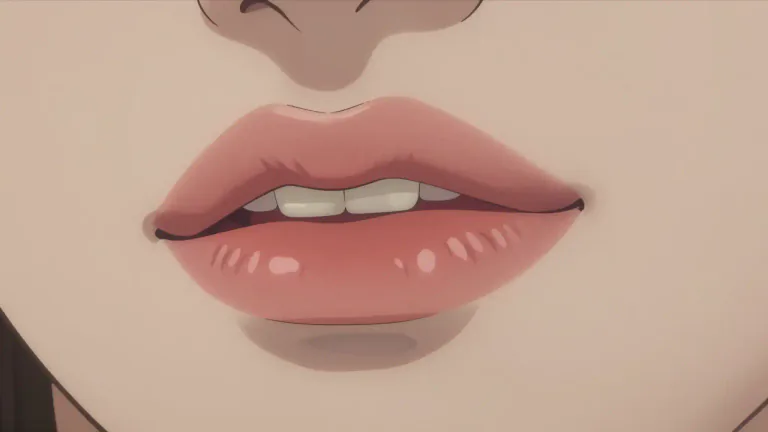 Visual representation of "lip" - The soft outer part of the mouth in humans and animals.
