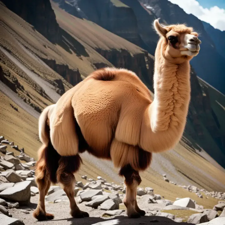 Visual representation of "vicuna" - Vicuna is a kind of animal. It looks like a small llama and lives in South America.
