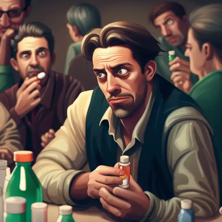 Visual representation of "zone out" - To become oblivious to one's surroundings, often due to the influence of drugs or alcohol.