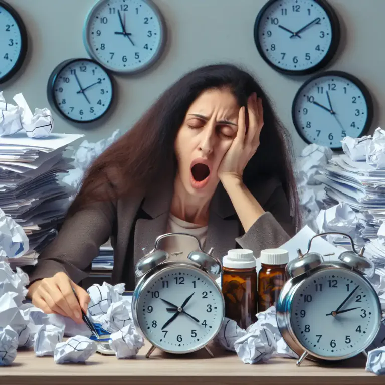 Visual representation of "somnolence" - An abnormal and excessive desire to sleep during the day.