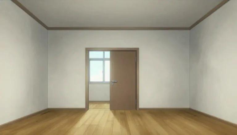 Visual representation of "room" - A part of a building that is enclosed by walls and usually has a door