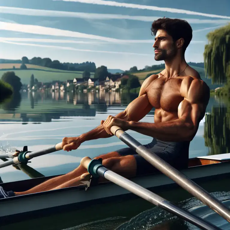 Visual representation of "sculler" - A person who rows a boat using sculls (a pair of oars, each worked by one hand).