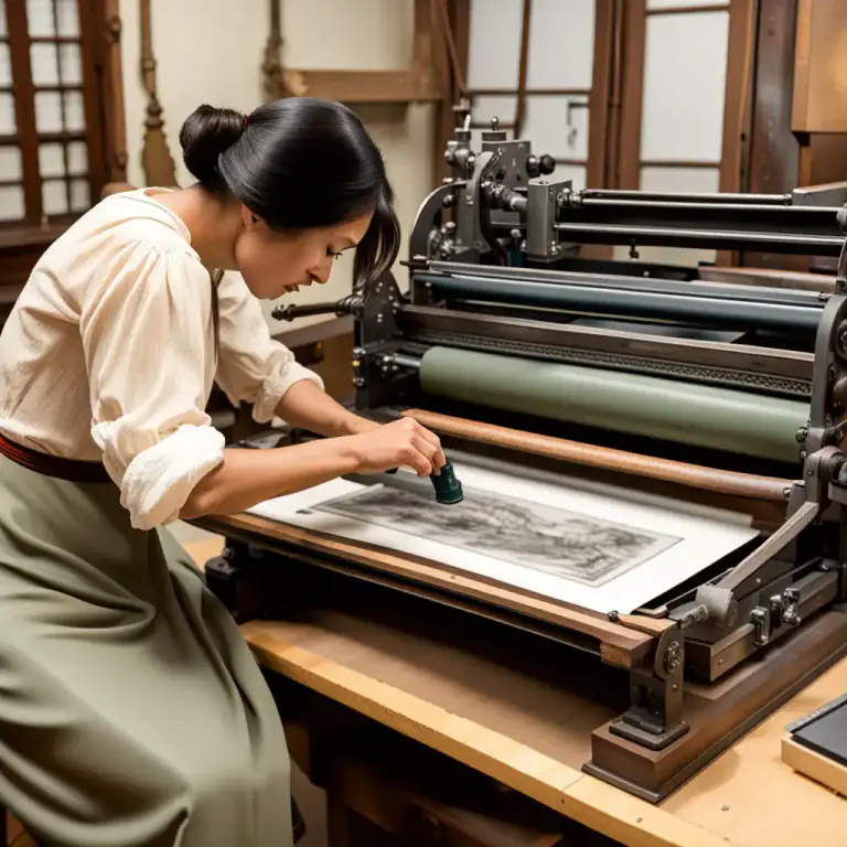 Visual representation of "lithograph" - The process of producing a picture by printing from a flat surface prepared so that the ink will only stick to the design.