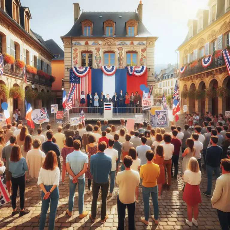 Visual representation of "hustings" - The process or period of campaigning before an election.