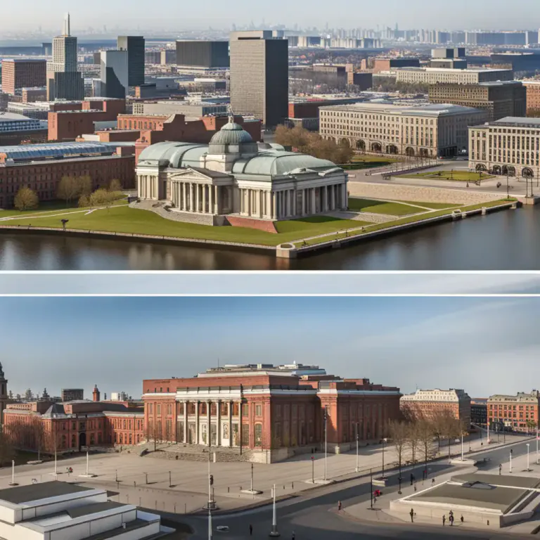 Visual representation of "uptown" - The part of a town or city that is towards the north.