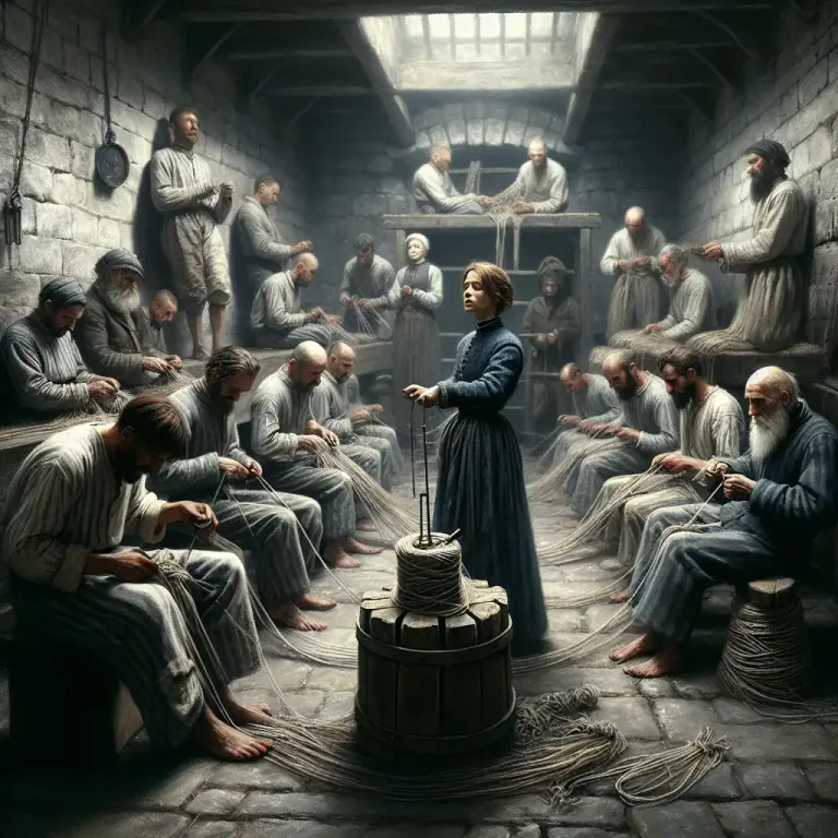 Visual representation of "oakum" - A material used in the past by prisoners as a kind of punishment or manual labor.