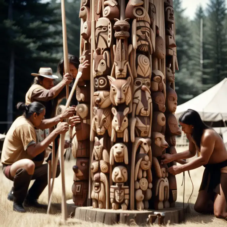 Visual representation of "totem" - An object, such as a carving or statue, made to represent the symbol or animal that is special to a group or tribe.