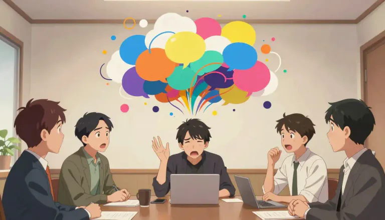 Visual representation of "palaver" - Unnecessary talk that is not important or productive
