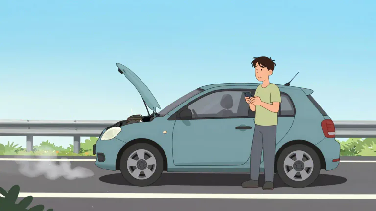 Visual representation of "breakdown" - A failure to function or work properly