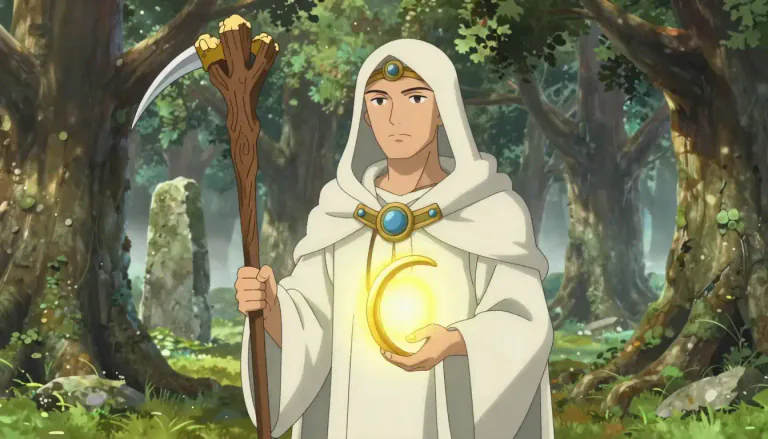 Visual representation of "druid" - A priest or religious leader in the ancient Celtic religion, especially from Britain and France.