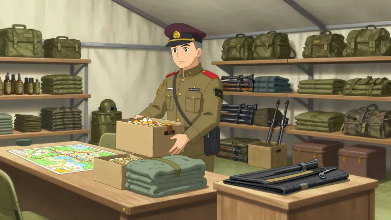 Visual representation of "quartermaster" - In the military, a person who provides supplies and equipment.