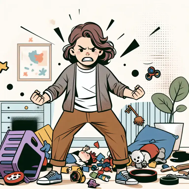 Visual representation of "strop" - To be in a bad mood or throw a tantrum