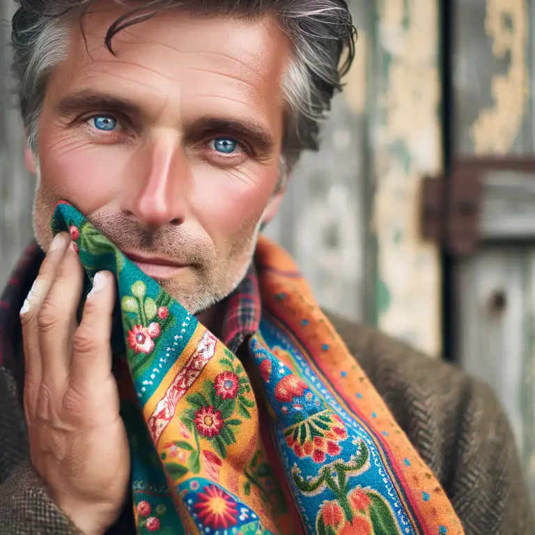 Visual representation of "kerchief" - A cloth or handkerchief