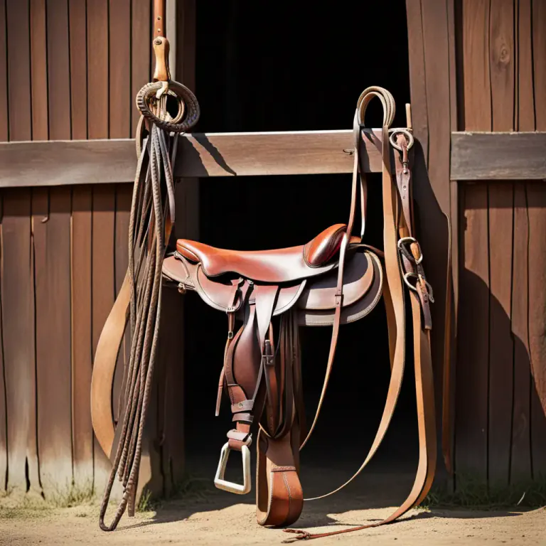 Visual representation of "dick" - A leather loop hanging from a saddle, in which to rest a whip.