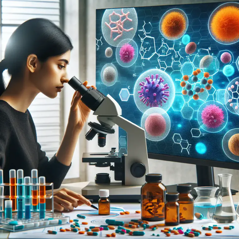 Visual representation of "pharmacology" - The study of drugs and their reactions with living systems.