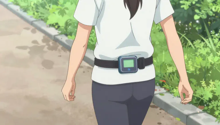 Visual representation of "pedometer" - A small machine or tool that counts the number of steps that you take, usually used by people who are trying to exercise more.