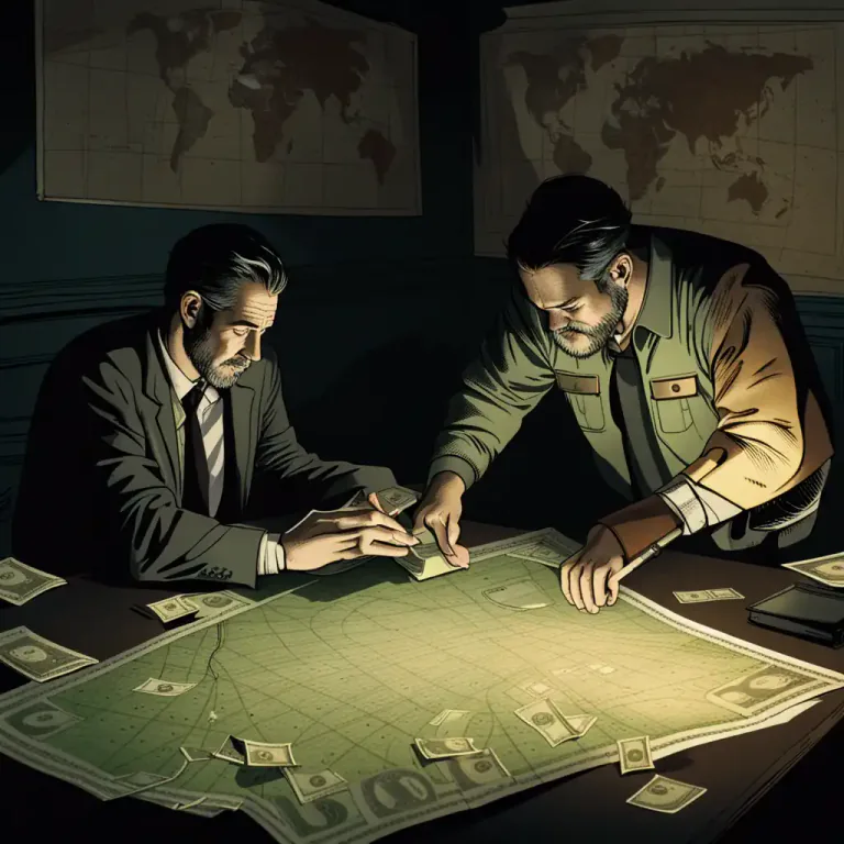 Visual representation of "on the make" - Trying to make money dishonestly.