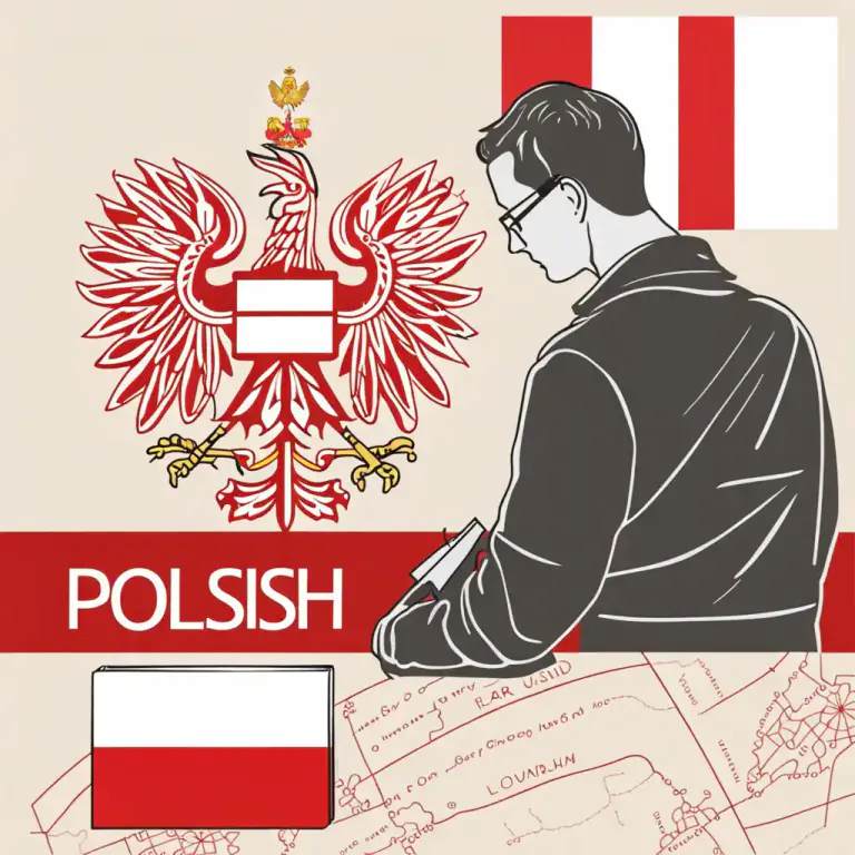 Visual representation of "polish" - Relating to Poland, its people, or their language.