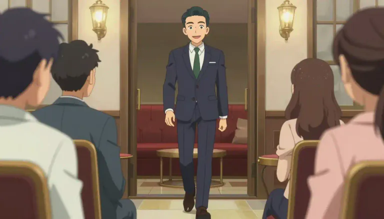 Visual representation of "debonair" - Being confident, charming, and well-dressed.