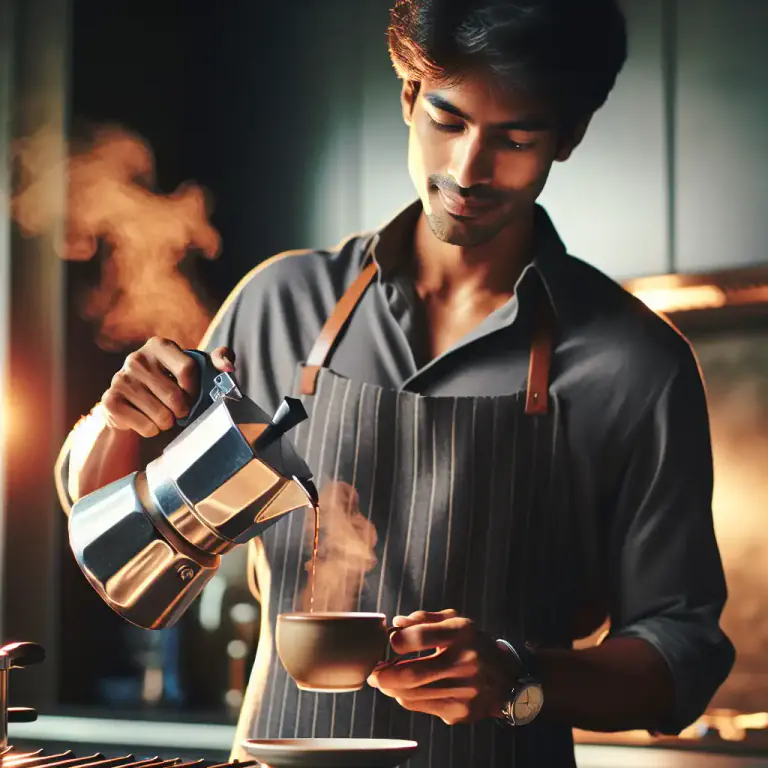 Visual representation of "percolate" - To prepare coffee in a percolator