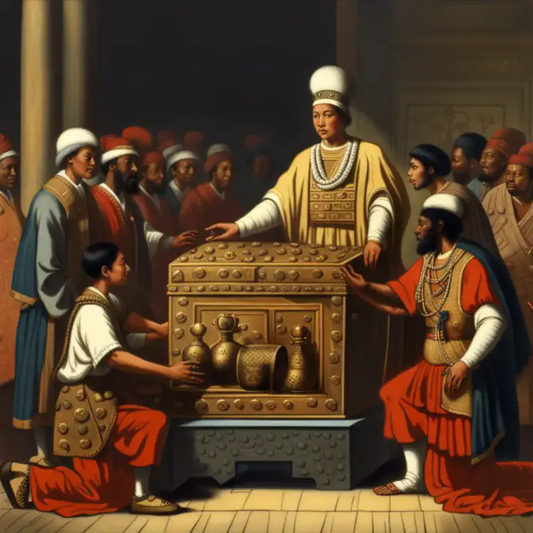 Visual representation of "tribute" - Payment or gift made by one country or ruler to another as a sign of respect or obedience