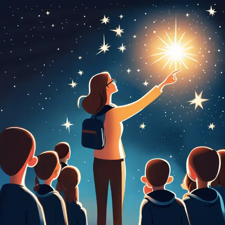 Visual representation of "reach for the stars" - Encouragement to dream big or pursue ambitious goals