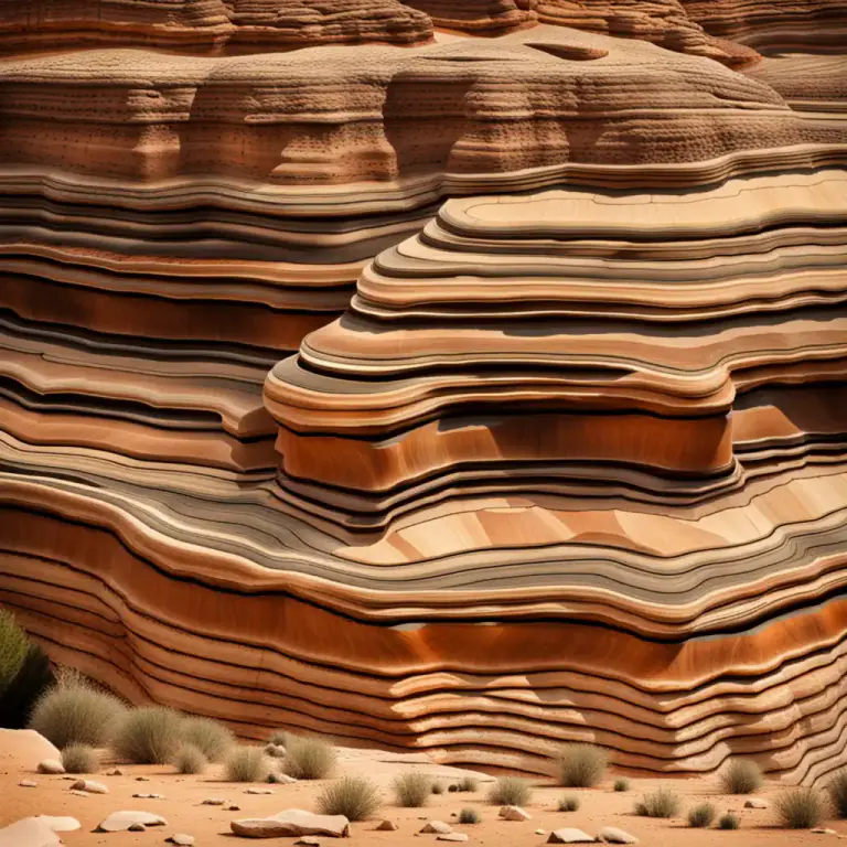 Visual representation of "conformability" - In Geology, the ability of rock layers to conform or match an underlying layer's shape or contours.