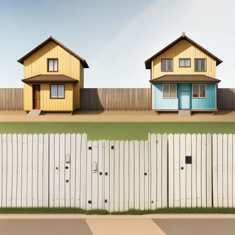 Visual representation of "on the other side of the fence" - In a different situation or condition, usually opposite