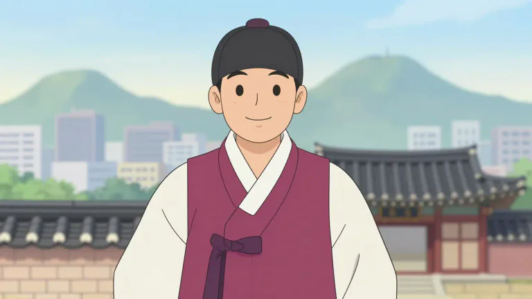 Visual representation of "korean" - A member of the people of Korea.