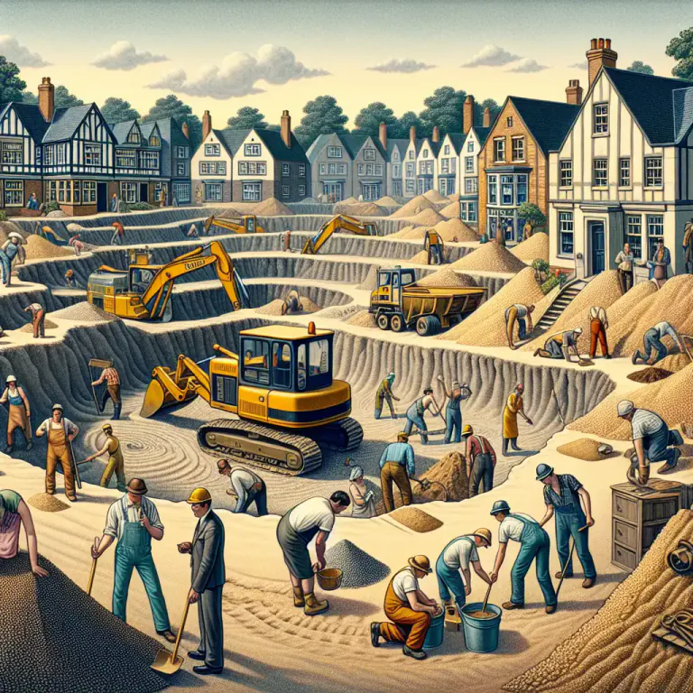 Visual representation of "sandpit" - An area where sand is extracted from the ground