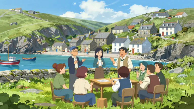 Visual representation of "cornish" - Relating to Cornwall, its inhabitants, or their language.