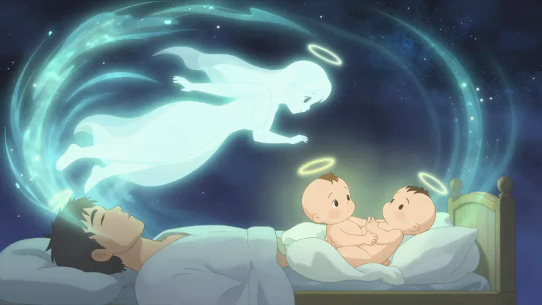 Visual representation of "reincarnation" - The belief that a person's soul is born again into a new body after they die.