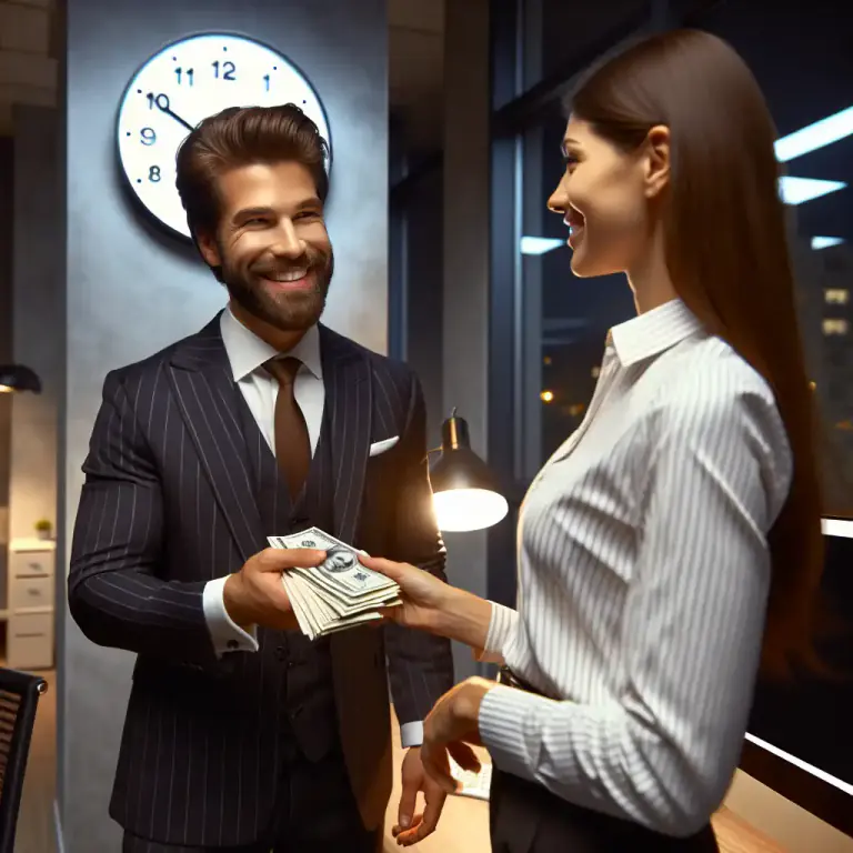 Visual representation of "encashment" - The act of receiving payment for work.