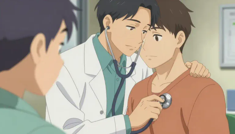 Visual representation of "auscultation" - The act of listening to the sounds made by one's heart, lungs or other body organs using a stethoscope.