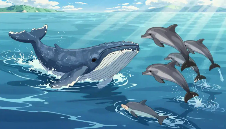 Visual representation of "cetacean" - A type of animal that lives in the sea, includes whales, dolphins, and porpoises.