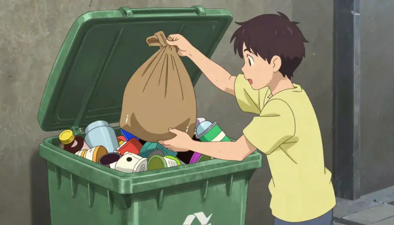 Visual representation of "scavenge" - To search through waste to find items that can be used or sold